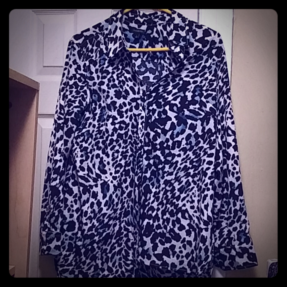 Talbot's Colorful cheetah print blouse